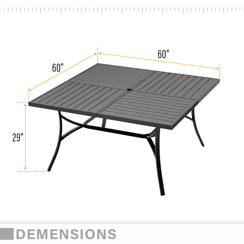 Lark Manor Ballarat Metal Outdoor Dining Table & Reviews Wayfair